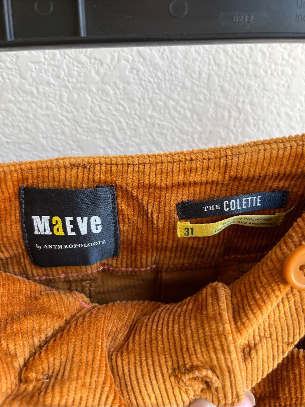 Anthropologie Maeve Burnt Orange Corduroy Wide-Leg Pants - Picture 2 of 3
